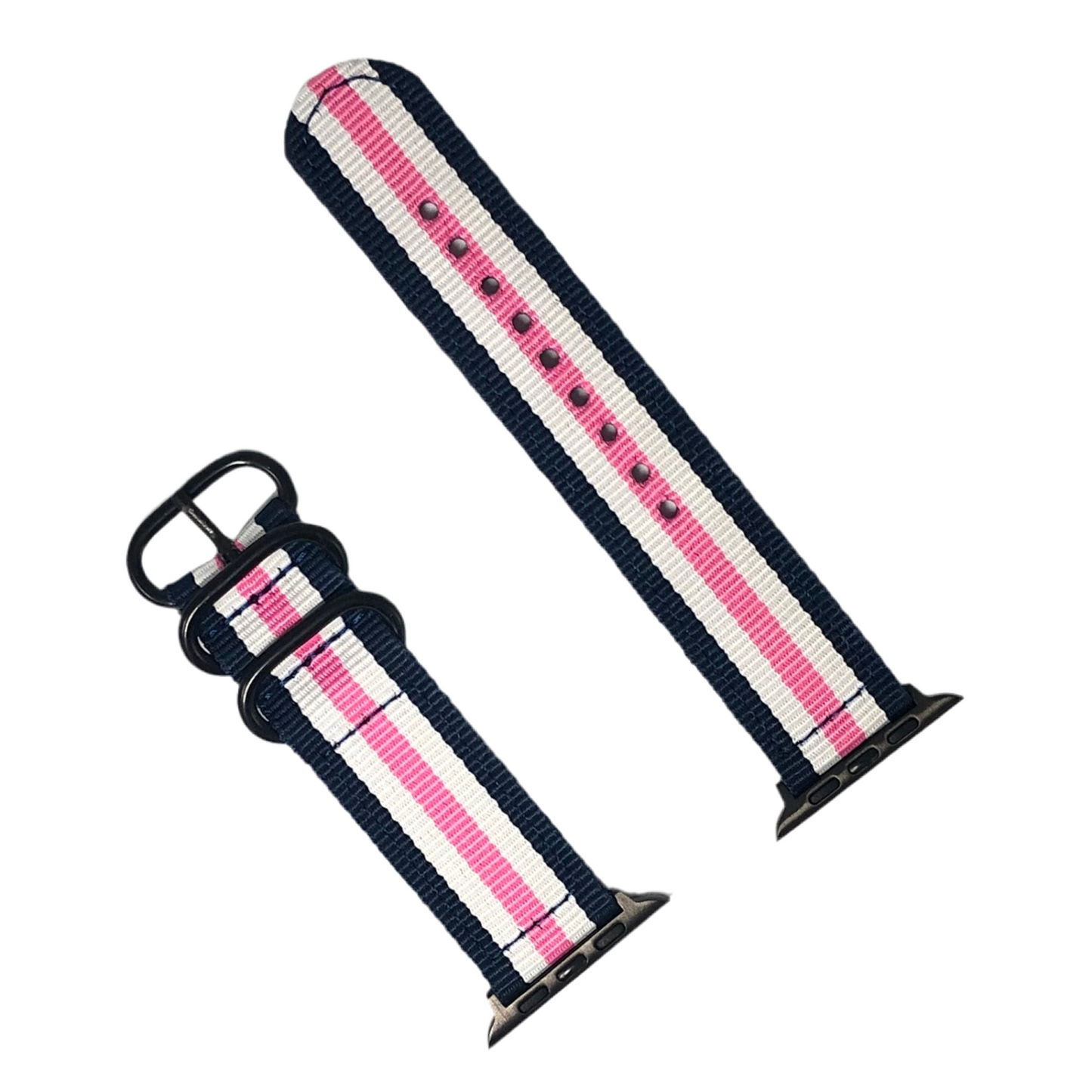 Nylon Apple Watch Strap - Blue White Pink 尼龍蘋果錶帶 - 藍白粉紅色
