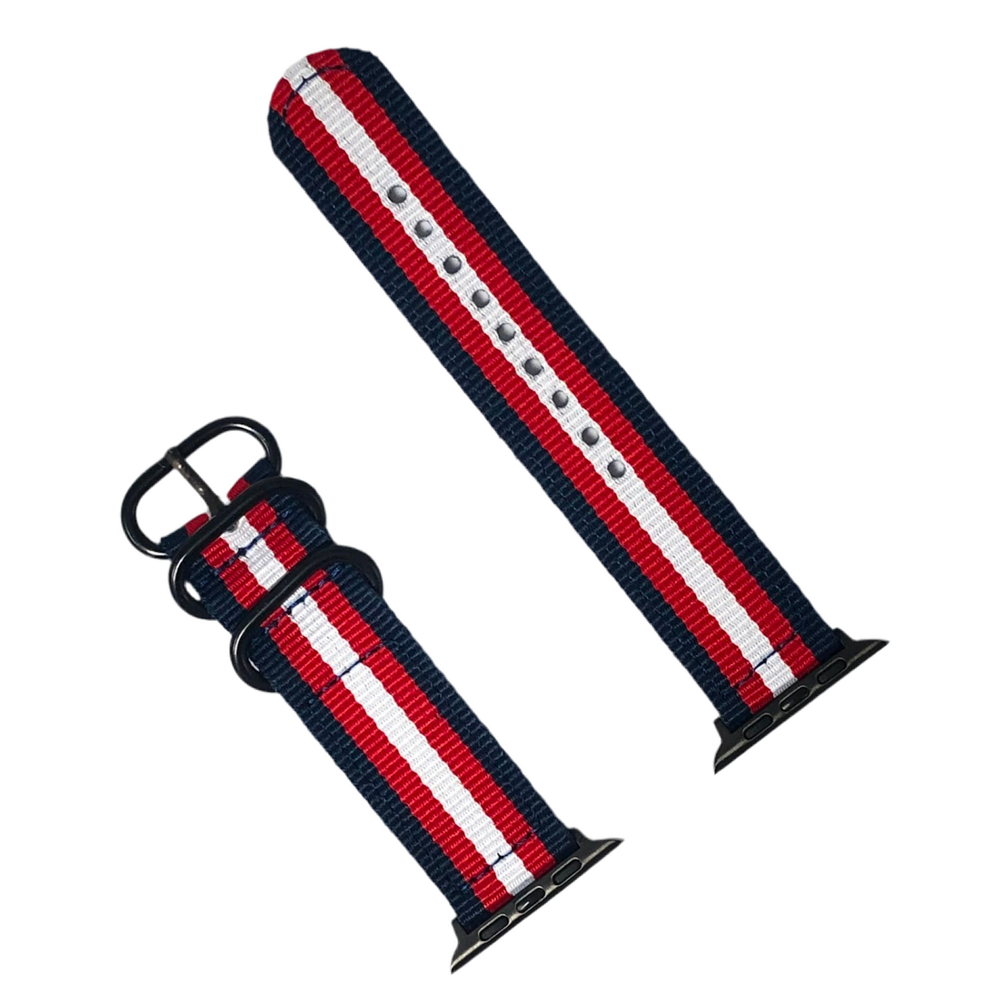 Nylon Apple Watch Strap - Blue Red White 尼龍蘋果錶帶 - 藍紅白色