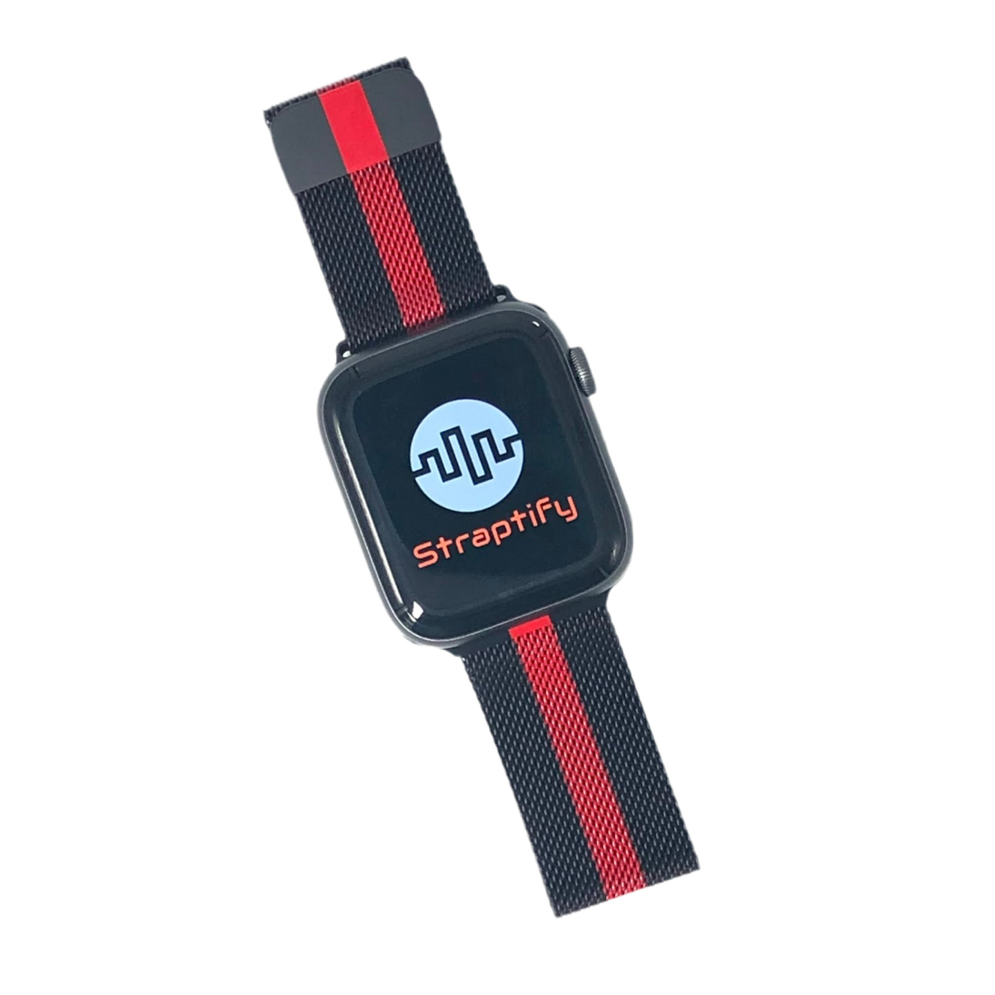 Black Redmilanese magnetic buckle strap 黑紅色米蘭尼斯磁力扣錶帶