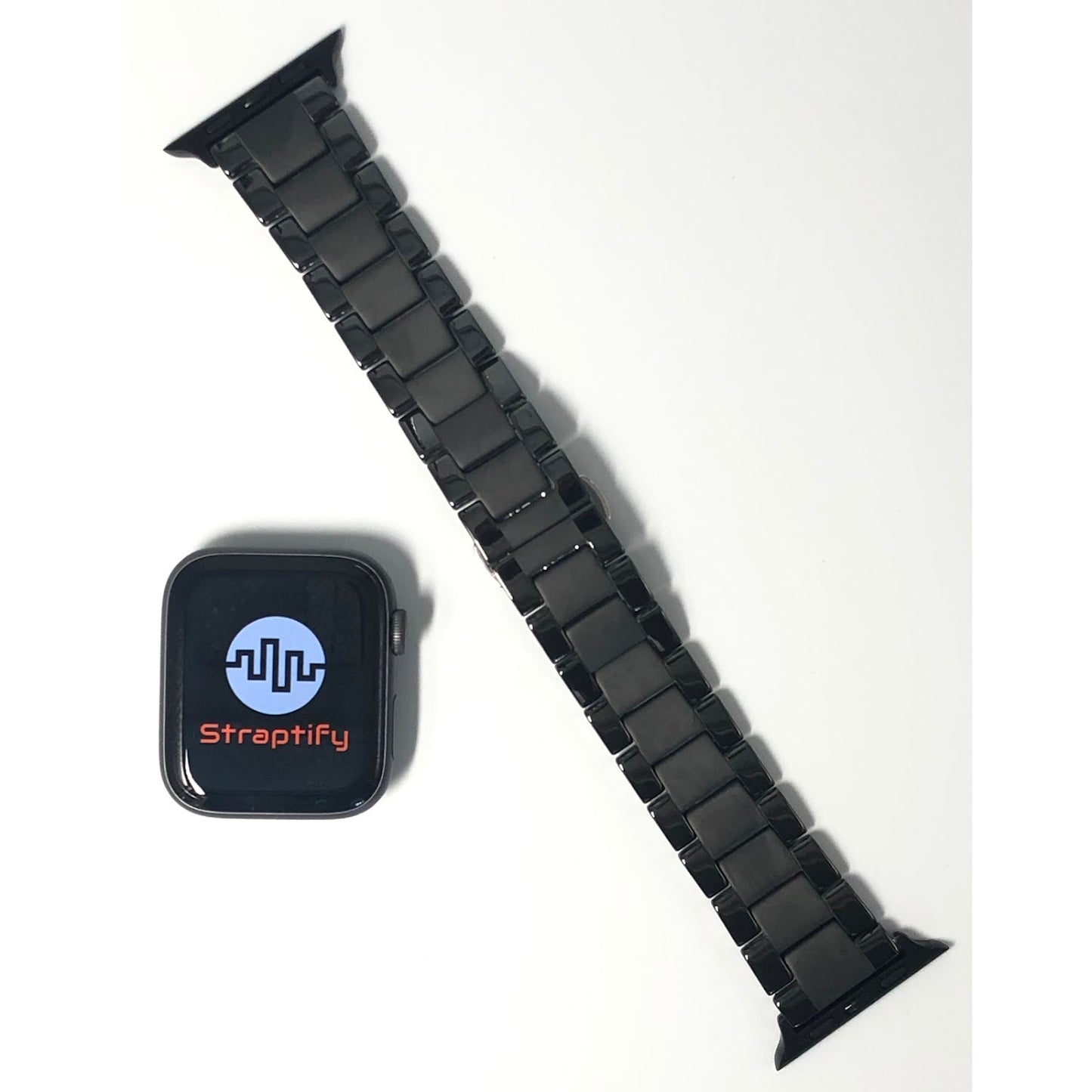 Matte Black+ Sharp Edge Ceramic Strap 磨砂黑+亮邊陶瓷錶帶