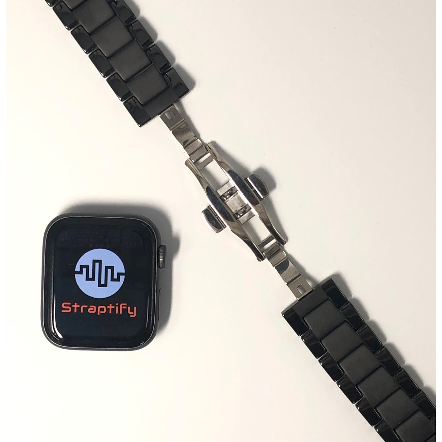 Matte Black+ Sharp Edge Ceramic Strap 磨砂黑+亮邊陶瓷錶帶