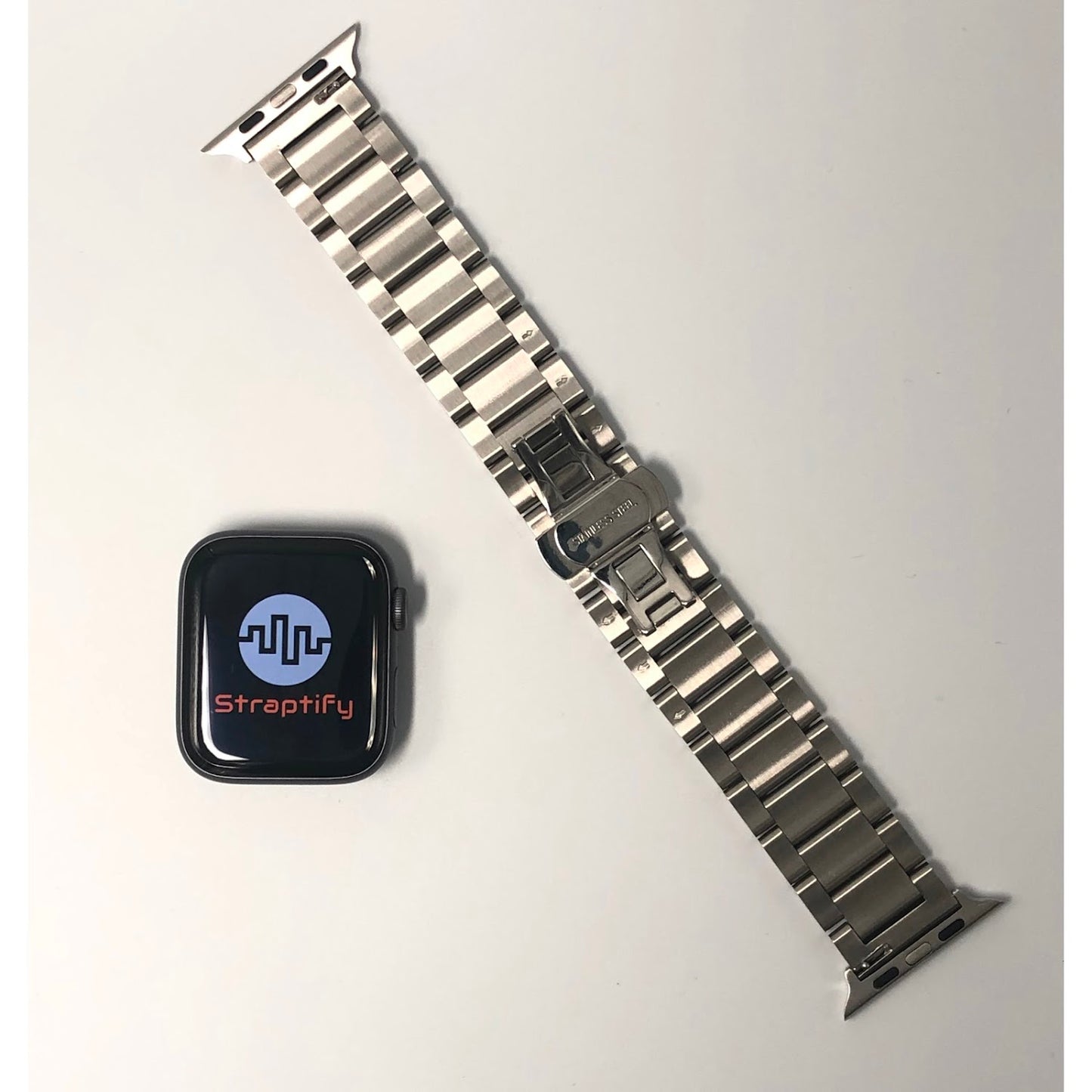 Matte Silver Solid Stainless Steel Strap 磨砂銀實心不銹鋼錶帶