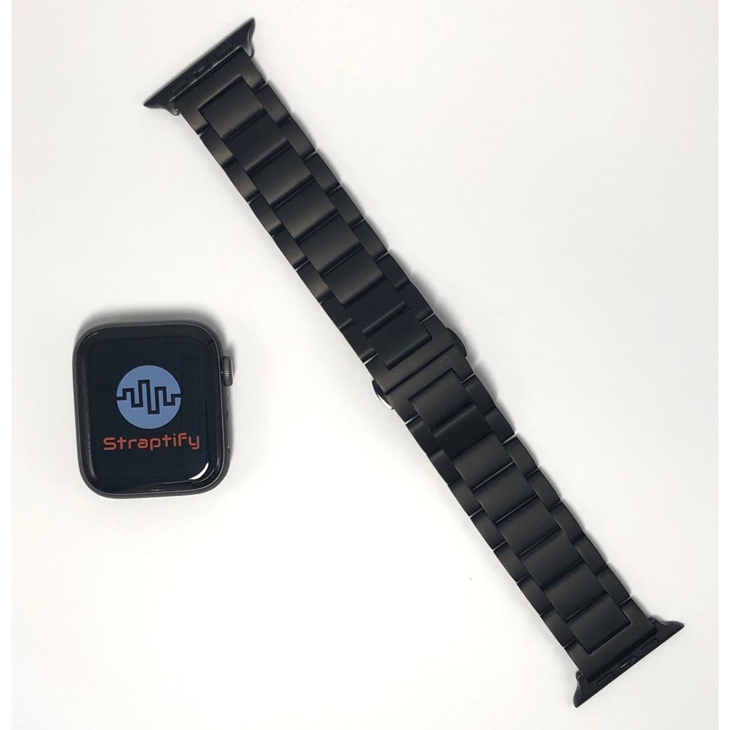 Matte Black Solid Stainless Steel Strap 磨砂黑實心不銹鋼錶帶