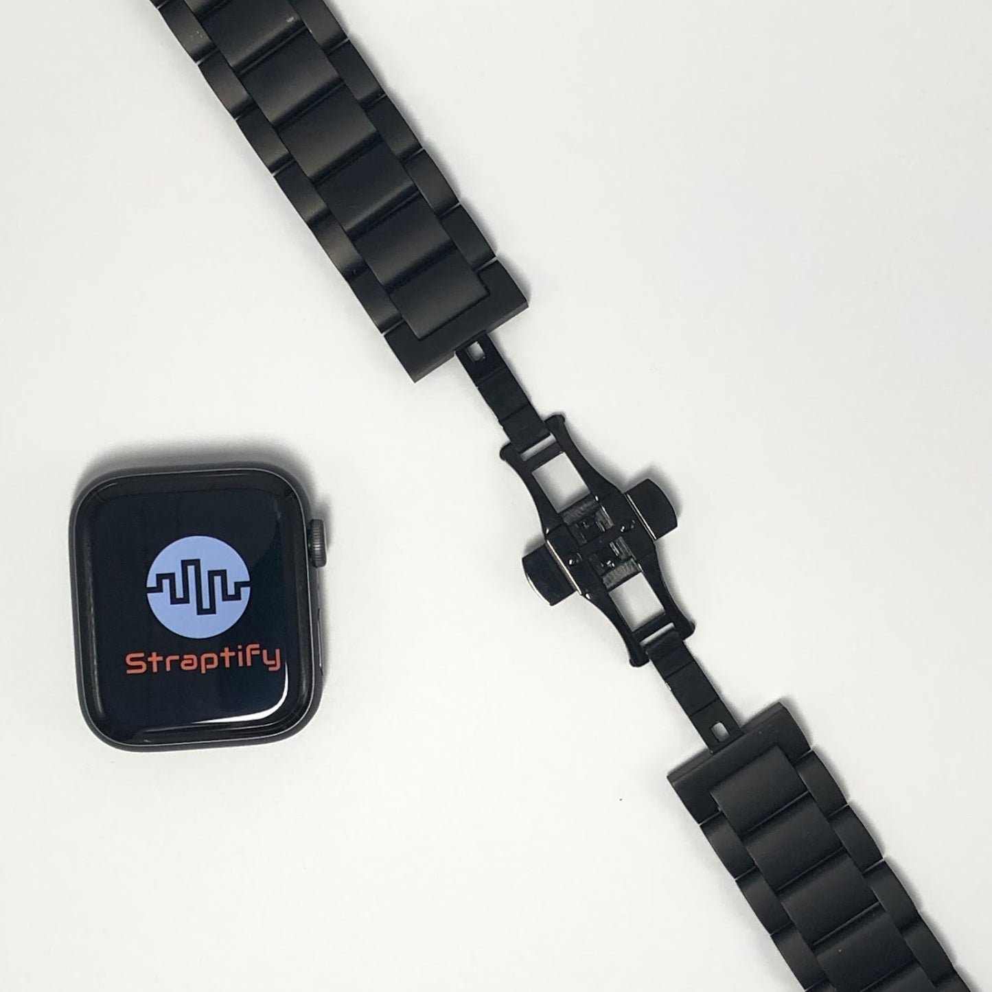 Matte Black Solid Stainless Steel Strap 磨砂黑實心不銹鋼錶帶