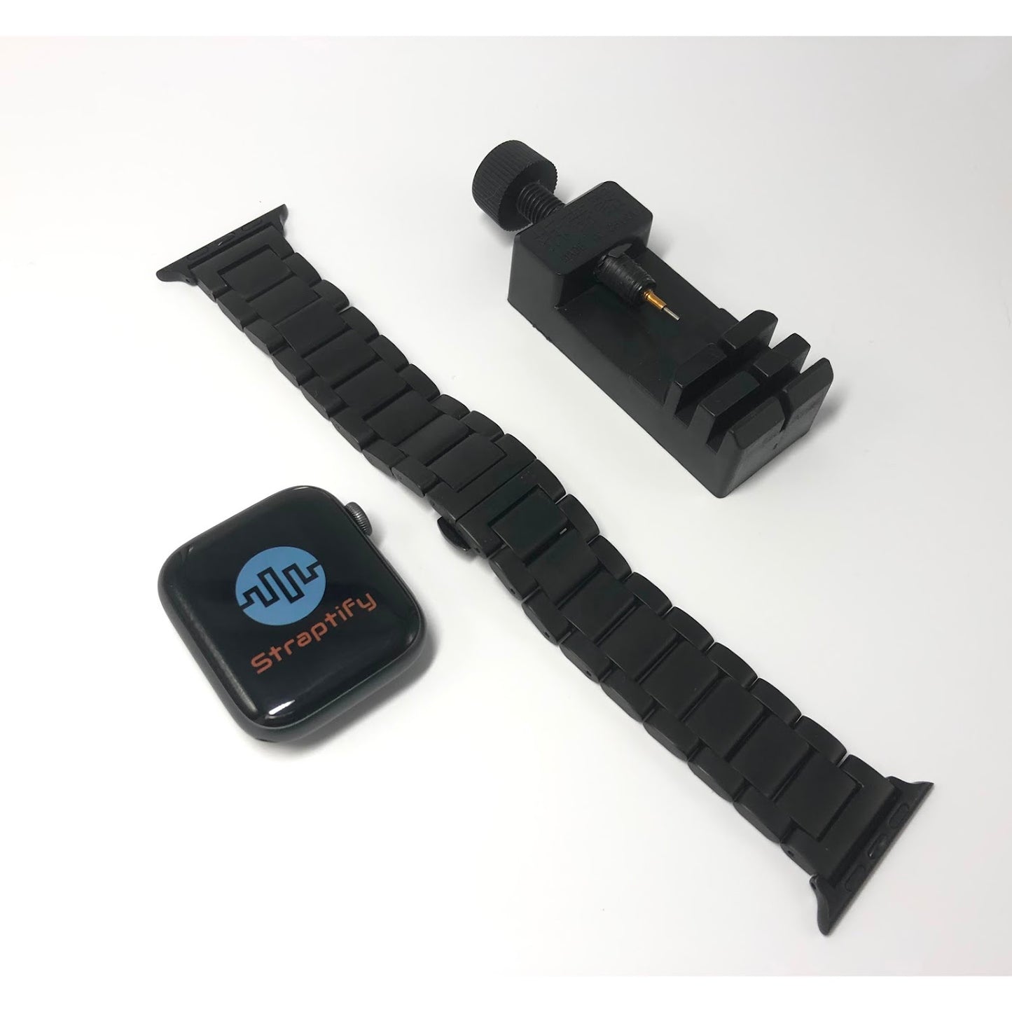 Matte Black Solid Stainless Steel Strap 磨砂黑實心不銹鋼錶帶