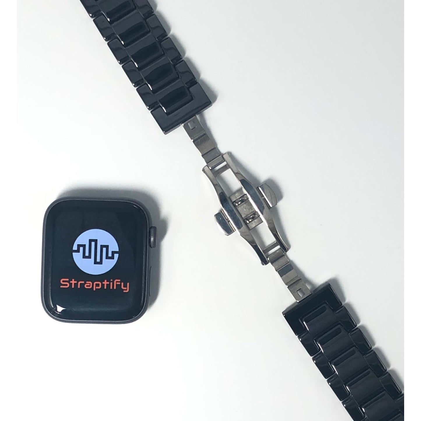 Bright Black Cermaic Strap
亮黑陶瓷錶帶