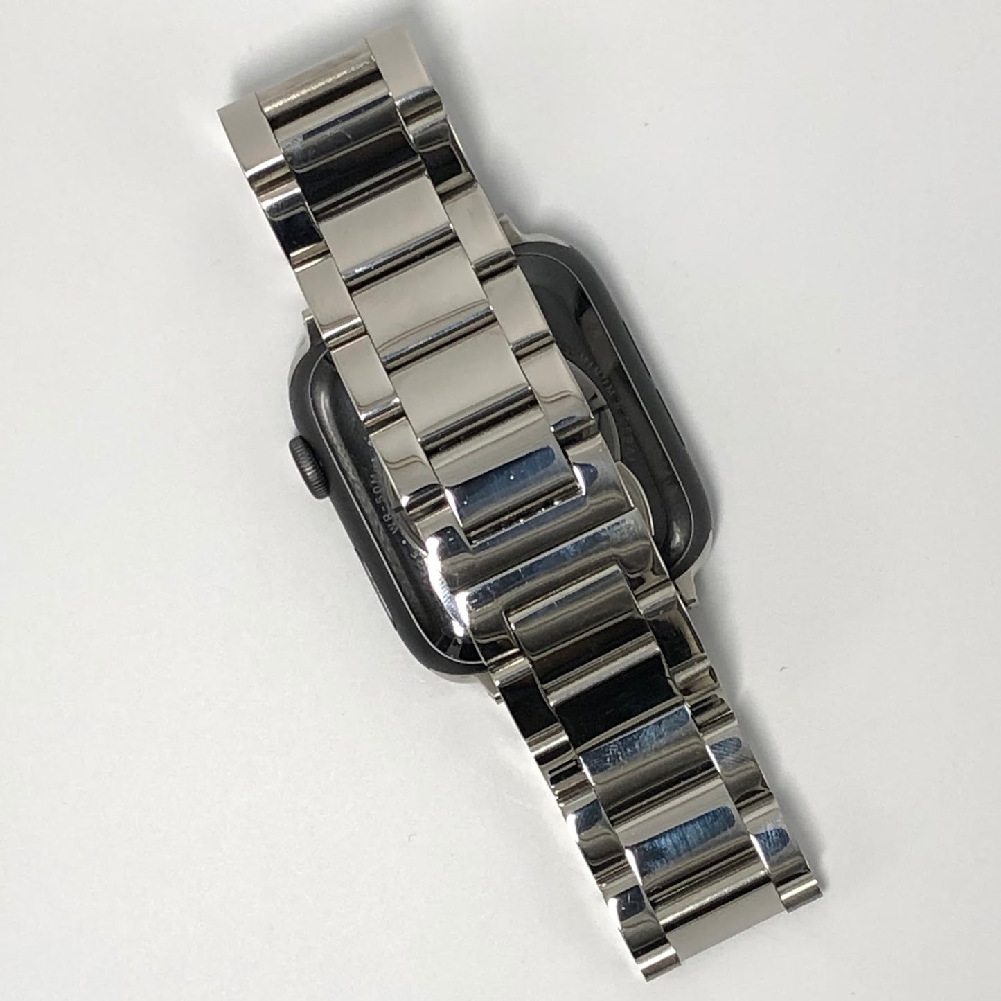 Shiny silver stainless steel butterfly buckle strap 亮面銀不銹鋼蝴蝶扣錶帶