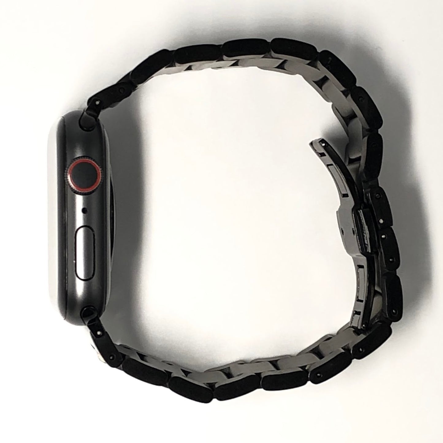 Shiny black stainless steel butterfly buckle strap 亮面黑不銹鋼蝴蝶扣錶帶