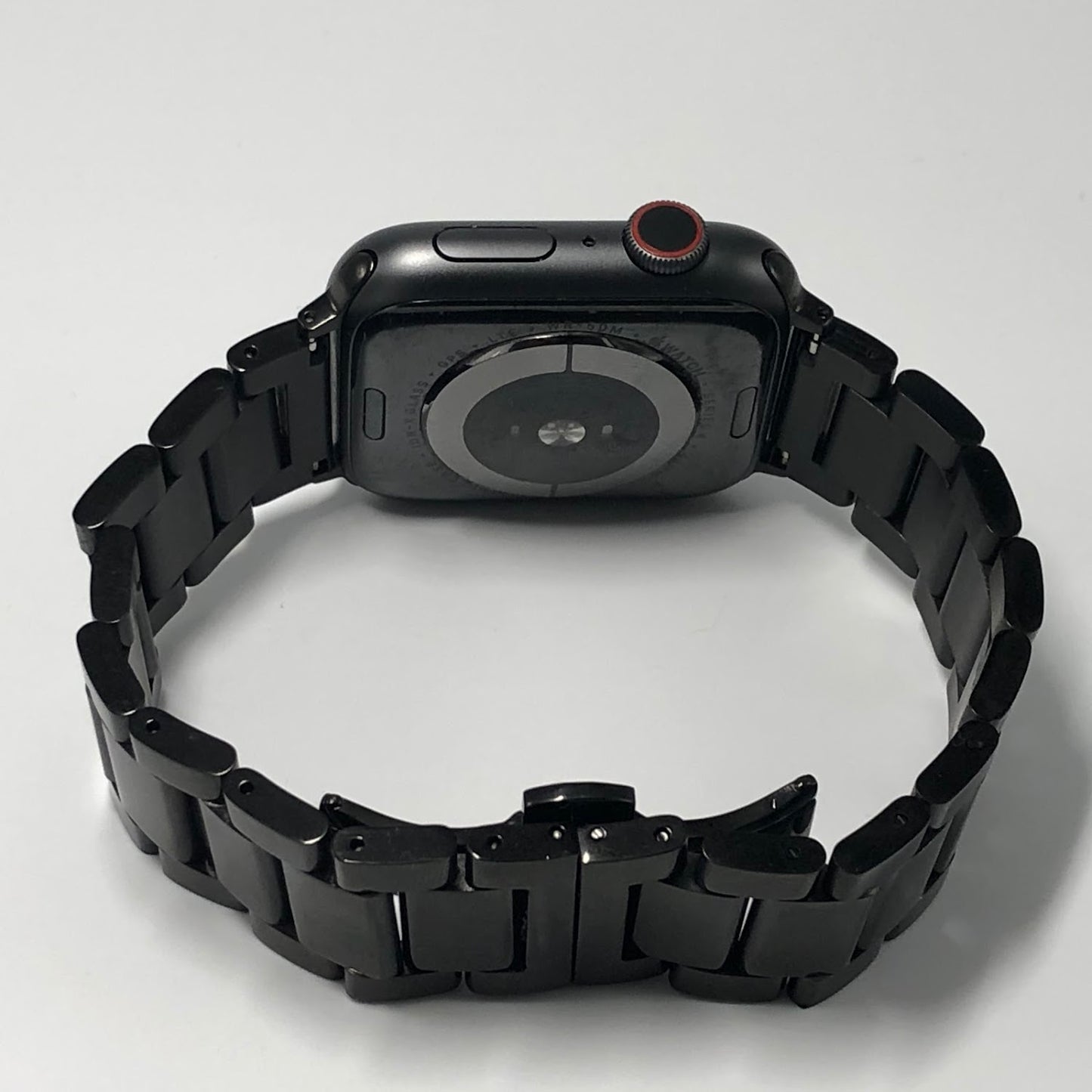 Shiny black stainless steel butterfly buckle strap 亮面黑不銹鋼蝴蝶扣錶帶
