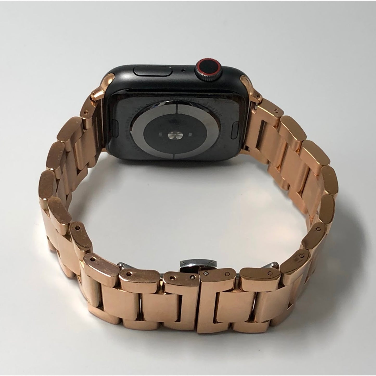 Shiny rose gold stainless steel butterfly buckle strap 亮面玫瑰金不銹鋼蝴蝶扣錶帶