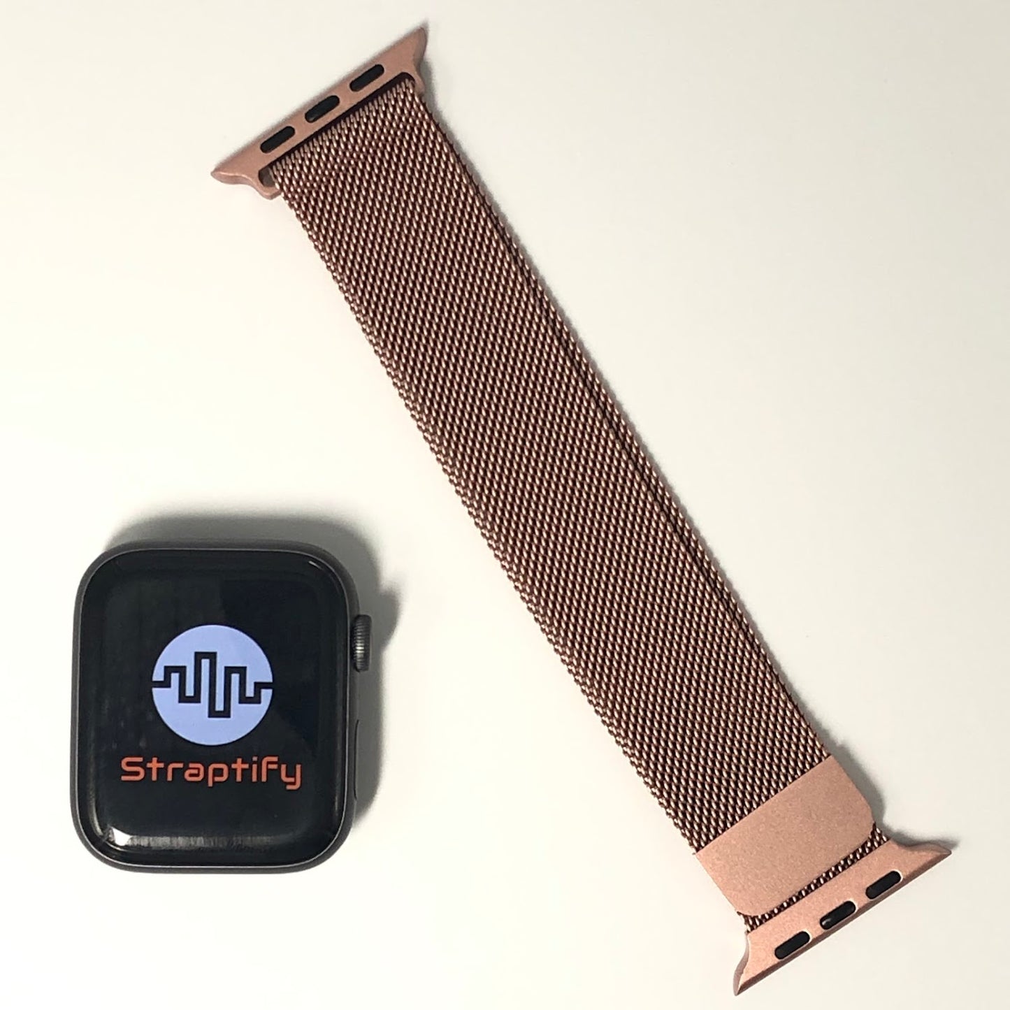 Rose gold milanese magnetic buckle strap 玫瑰金色米蘭尼斯磁力扣錶帶