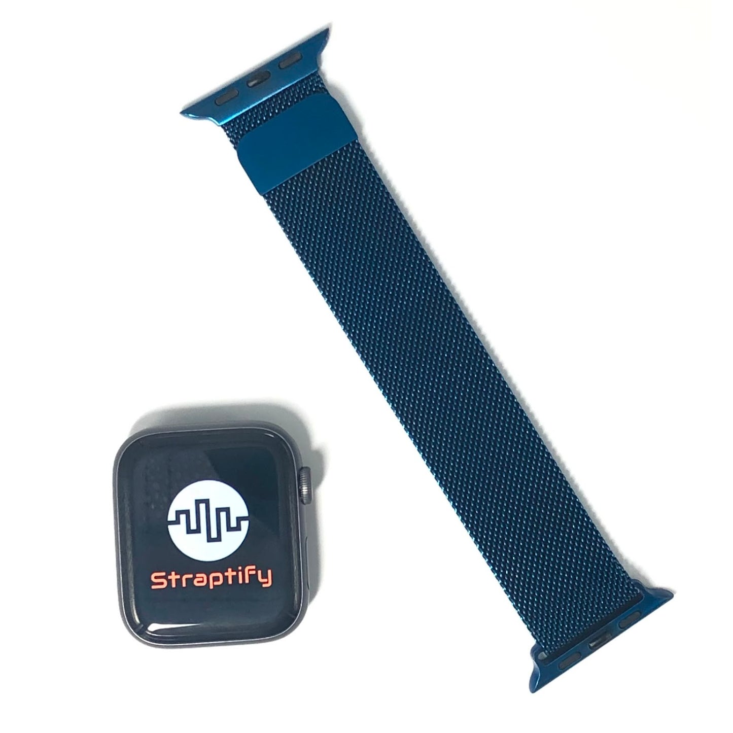 Blue milanese magnetic buckle strap 藍色米蘭尼斯磁力扣錶帶