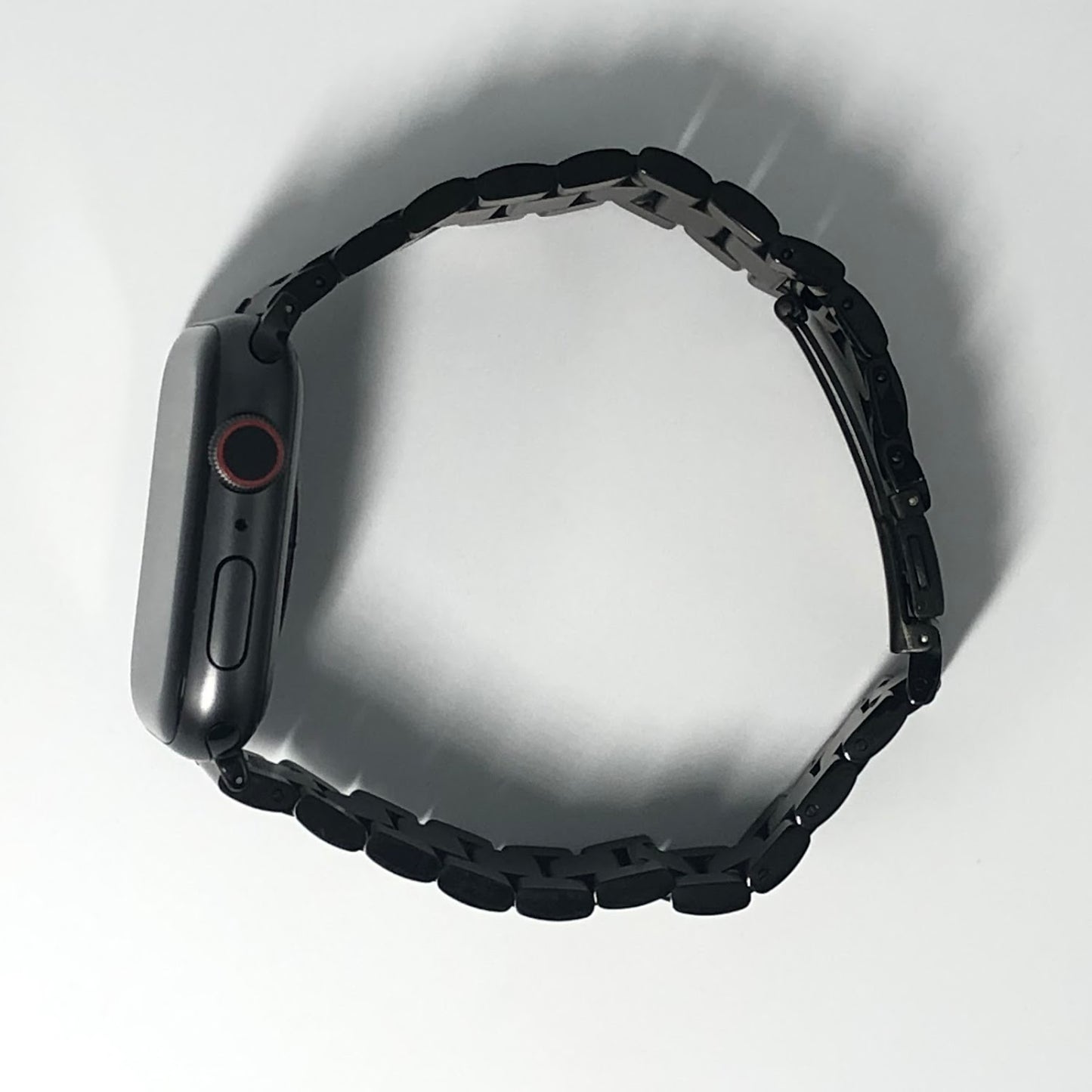 Three-beaded stainless steel strap - black 三珠不銹鋼錶帶 - 黑色