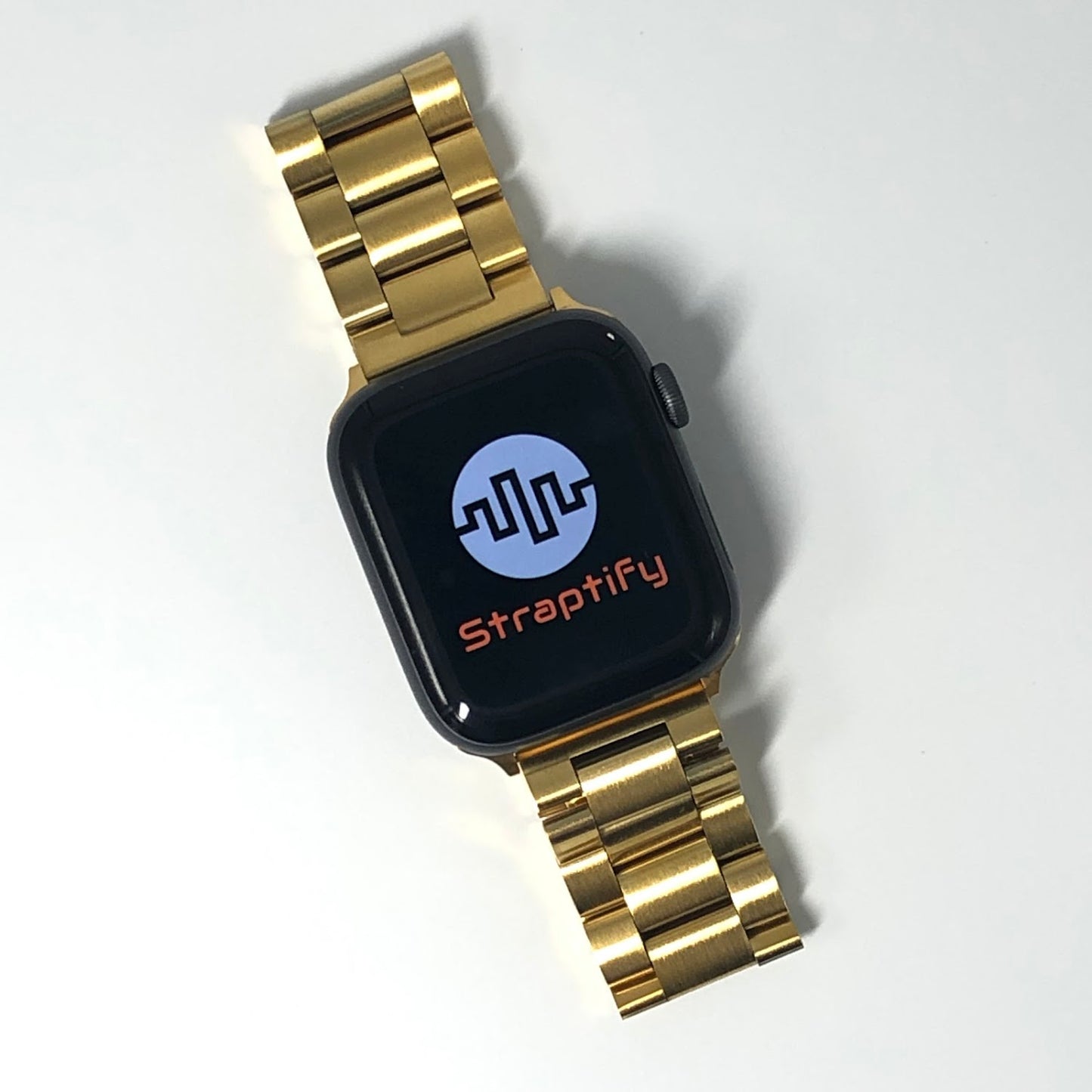 Three-beaded stainless steel strap - Gold 三珠不銹鋼錶帶 - 金色
