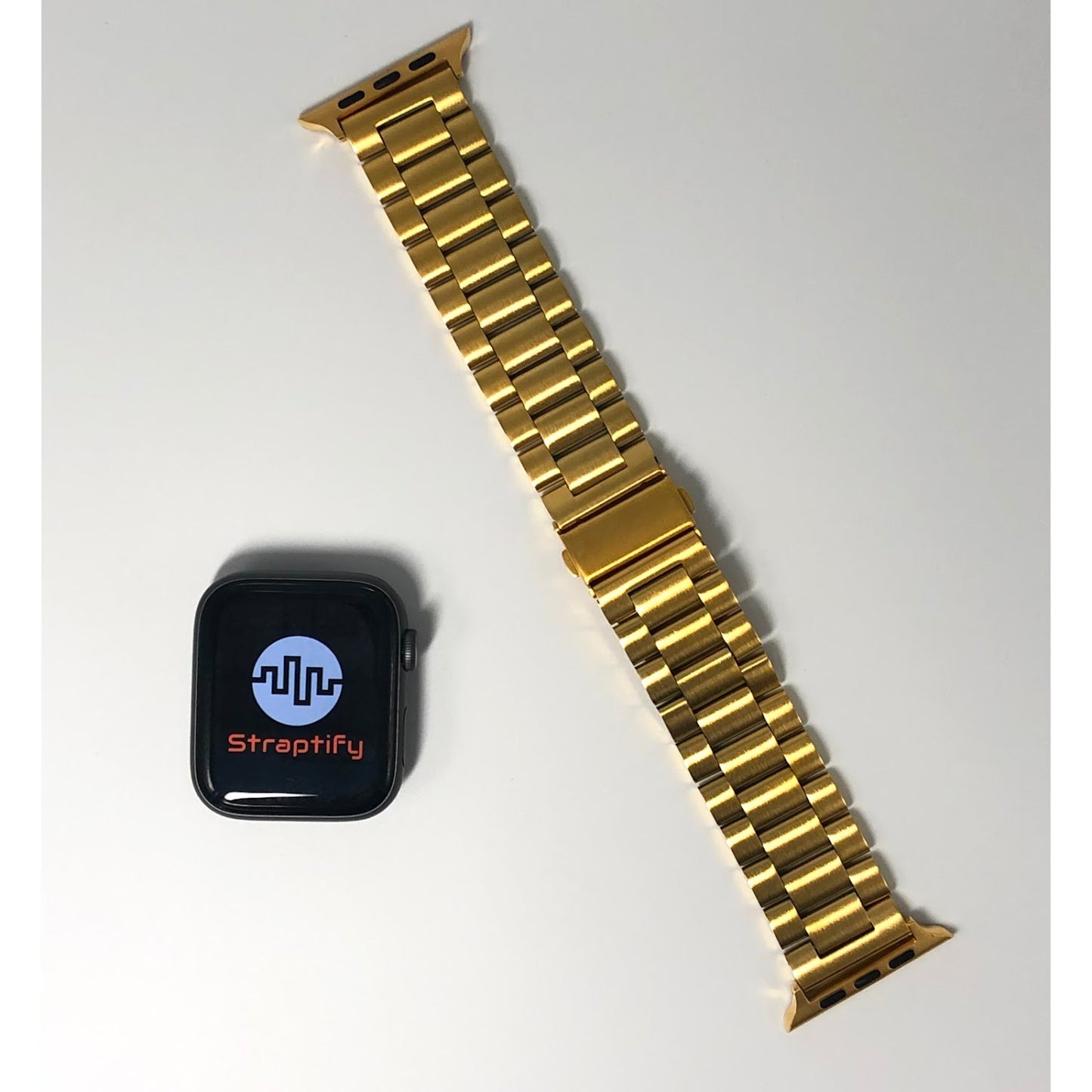 Three-beaded stainless steel strap - Gold 三珠不銹鋼錶帶 - 金色