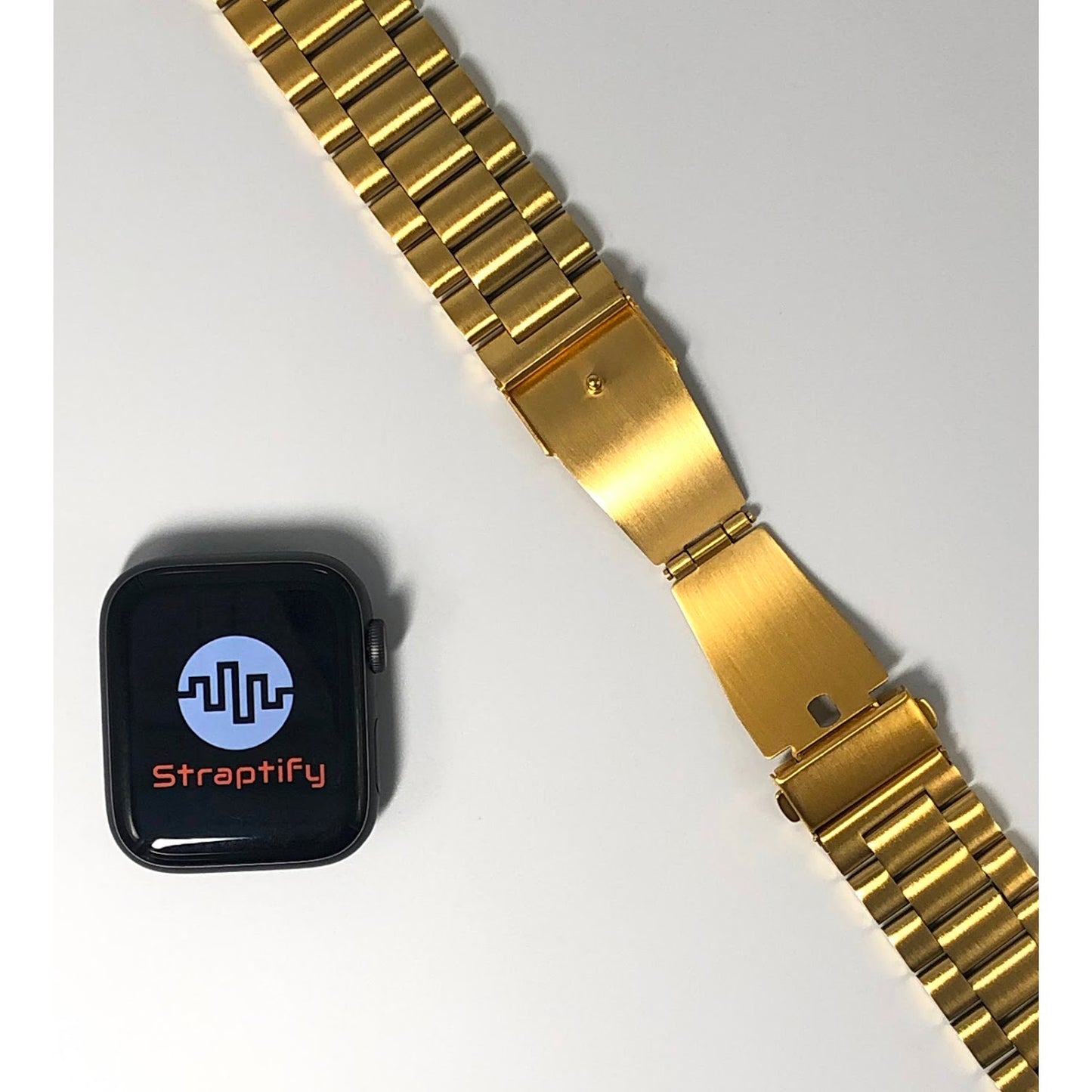 Three-beaded stainless steel strap - Gold 三珠不銹鋼錶帶 - 金色