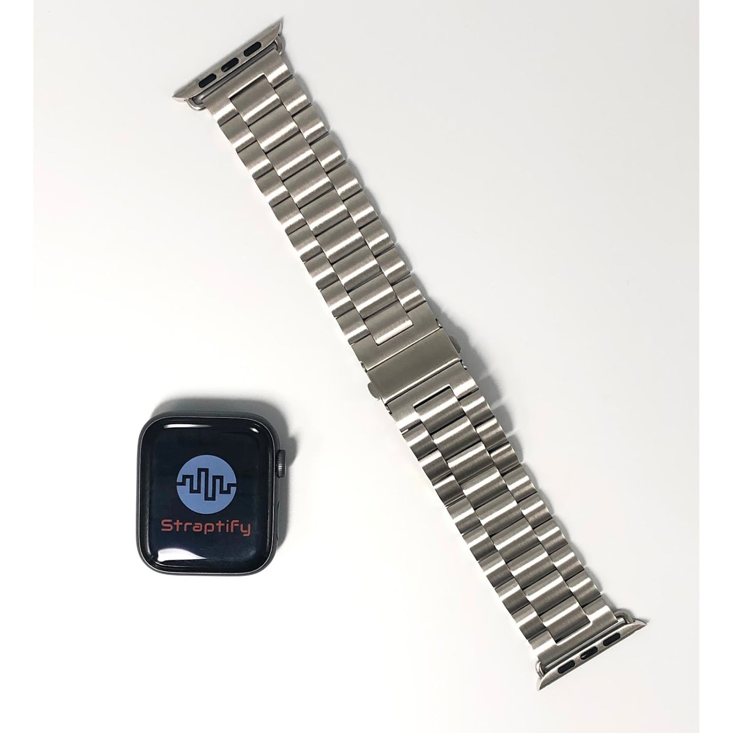 Three-beaded stainless steel strap - Silver 三珠不銹鋼錶帶 - 銀色