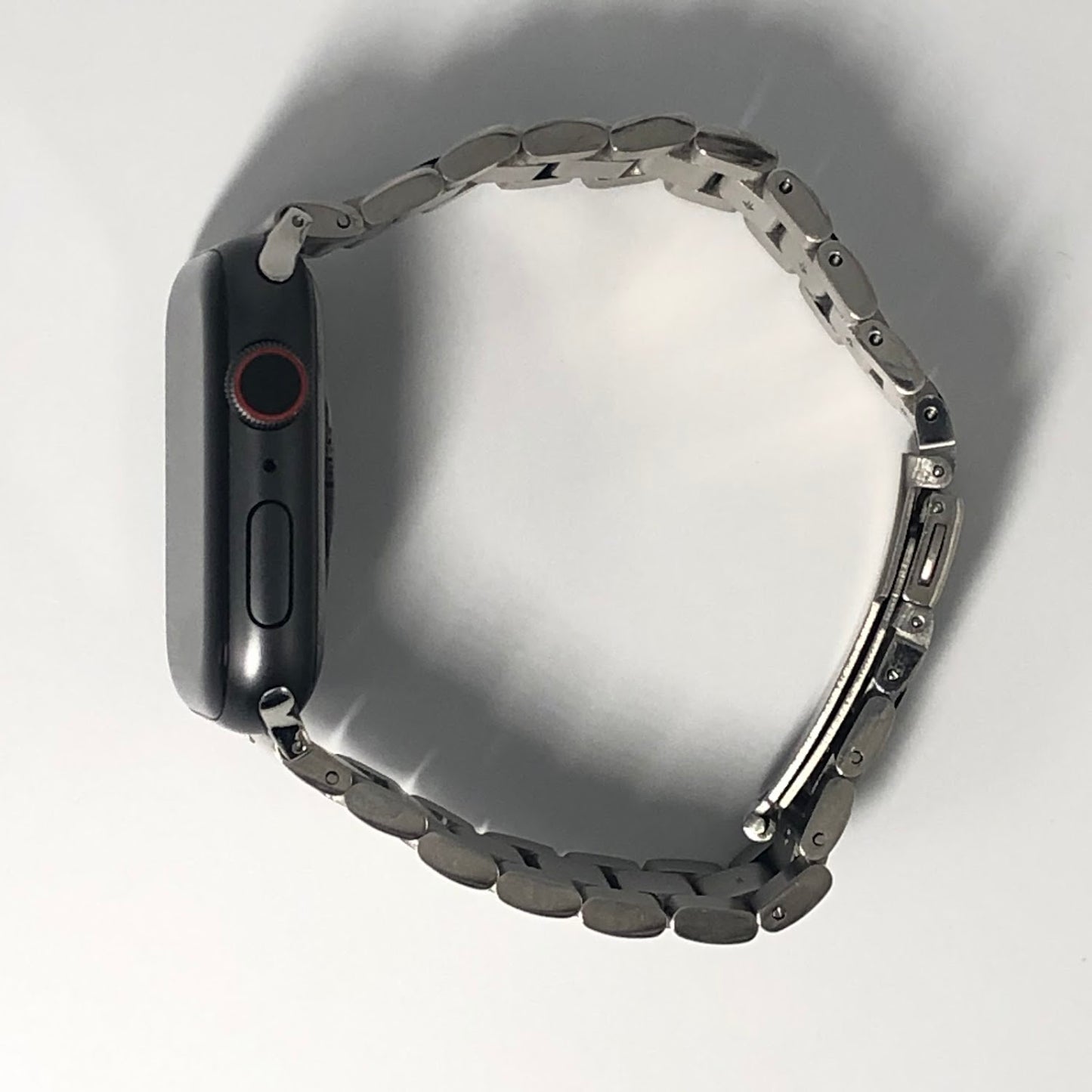 Three-beaded stainless steel strap - Silver Black 三珠不銹鋼錶帶 - 間黑色