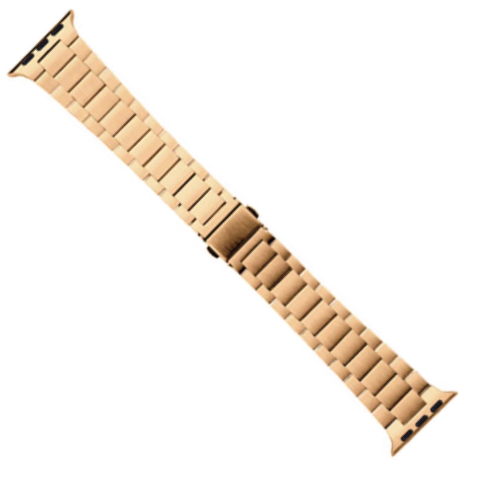 Three-beaded stainless steel solid strap - rose gold 三珠不銹鋼實心錶帶 - 玫瑰色