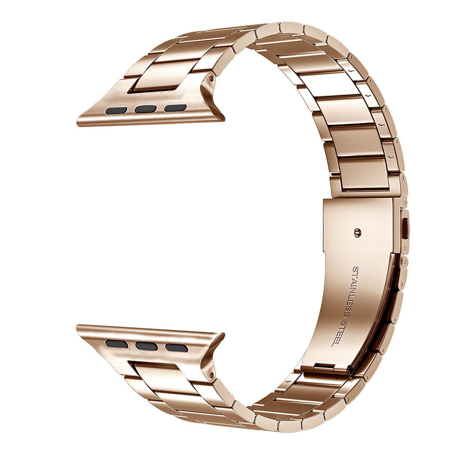 Three-beaded stainless steel solid strap - rose gold 三珠不銹鋼實心錶帶 - 玫瑰色
