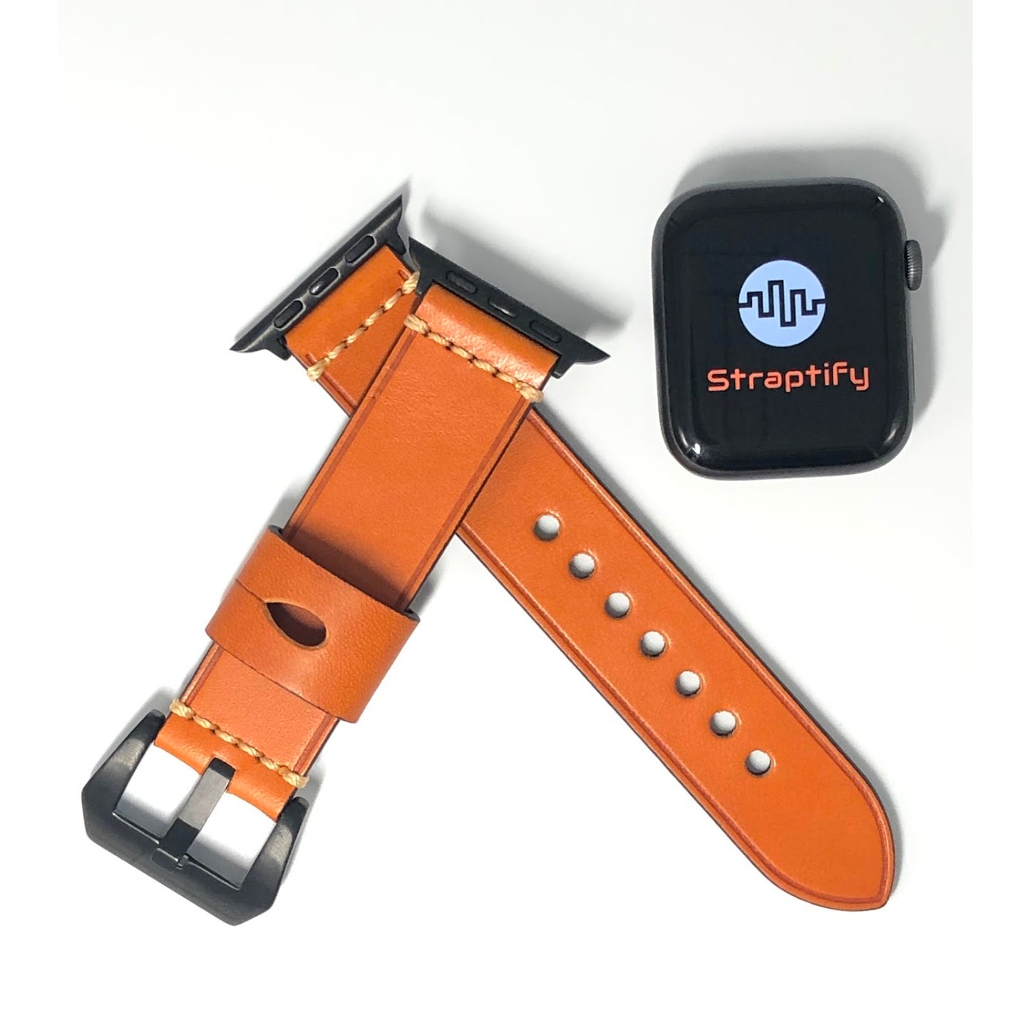 Vintage leather strap - Orange 復古真皮錶帶-橙色
