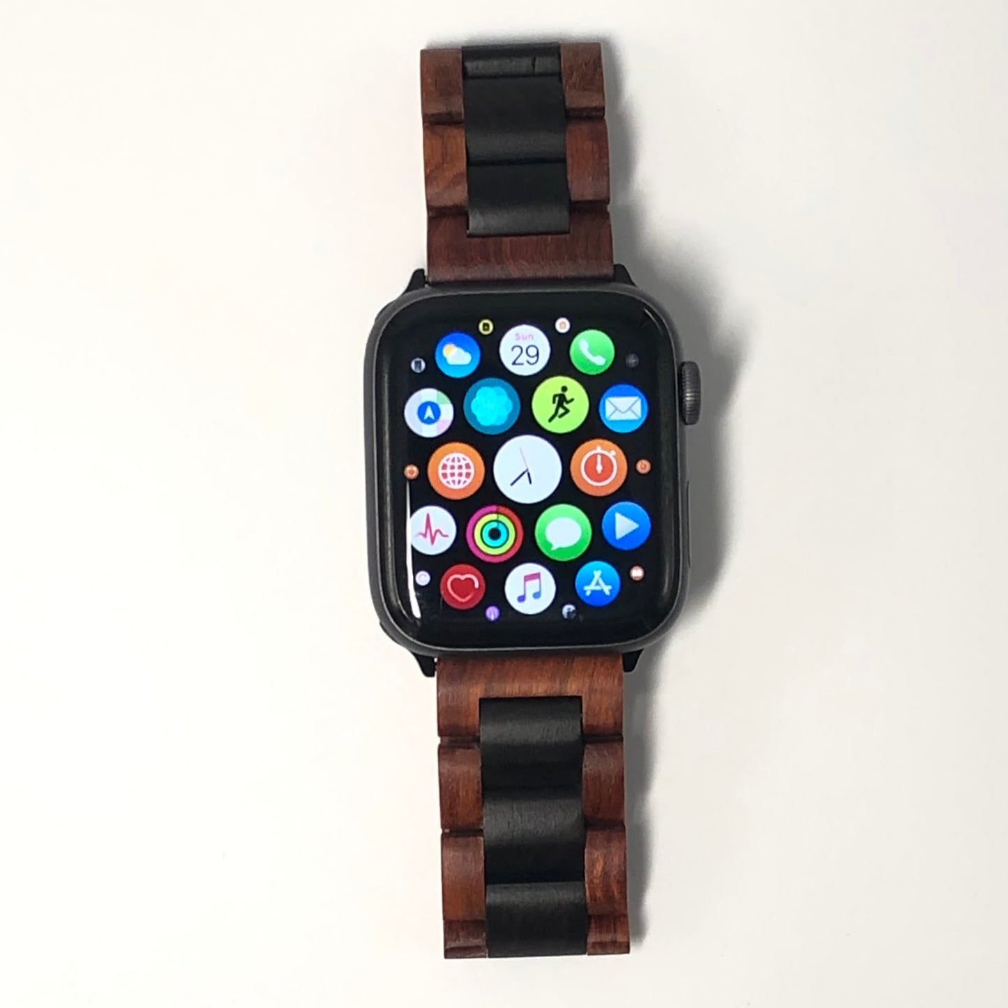 Red sandalwood + ebony solid strap
紅檀+黑檀木實心錶帶