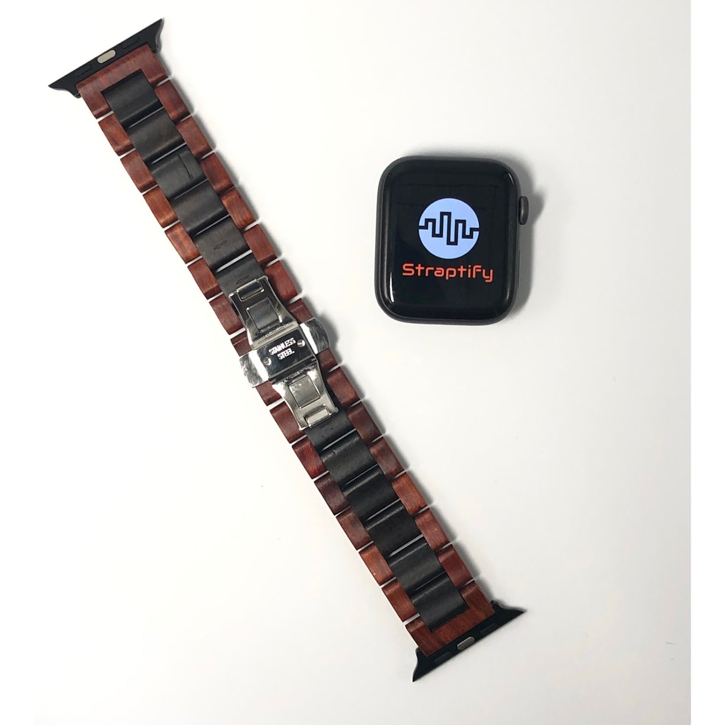 Red sandalwood + ebony solid strap
紅檀+黑檀木實心錶帶