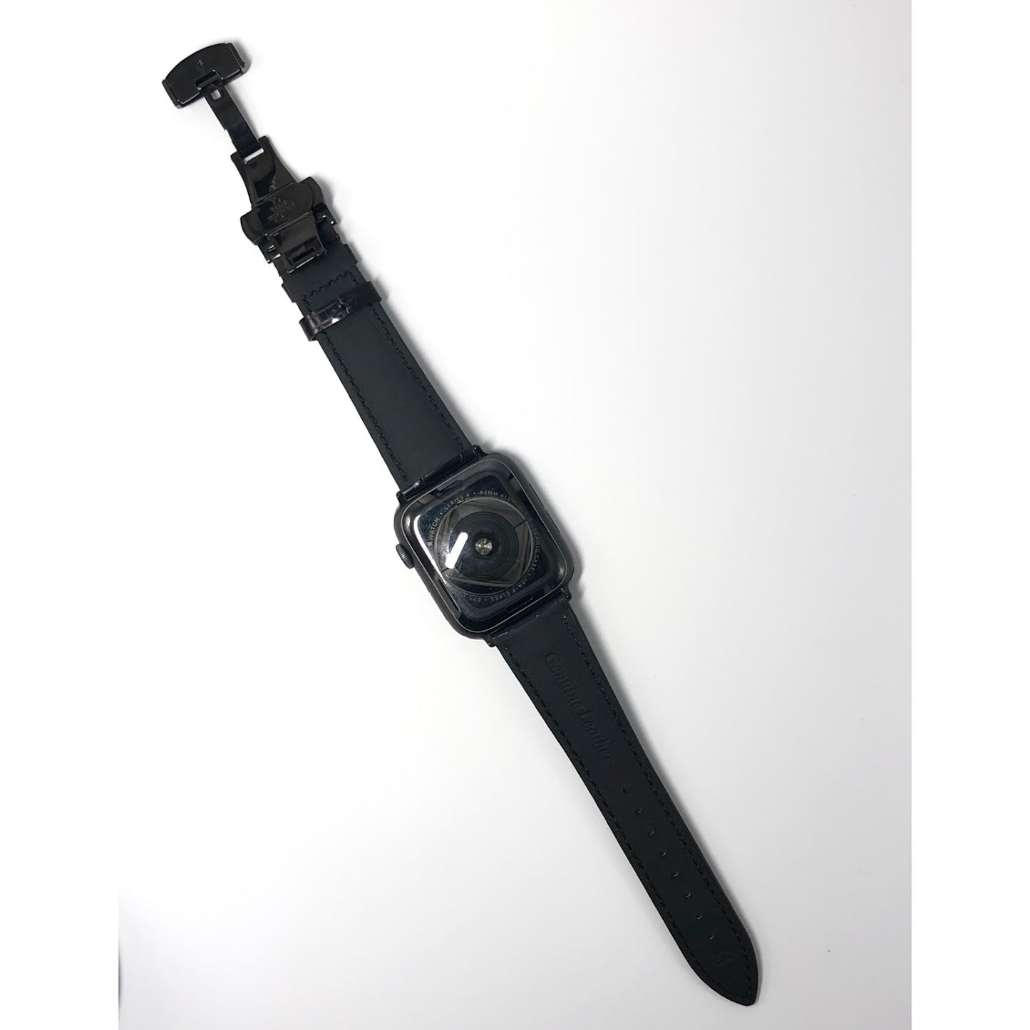 MClassic Crazy Horse Oil Leather Butterfly Buckle Strap (Black) 古典瘋馬油皮蝴蝶扣錶帶 (黑)