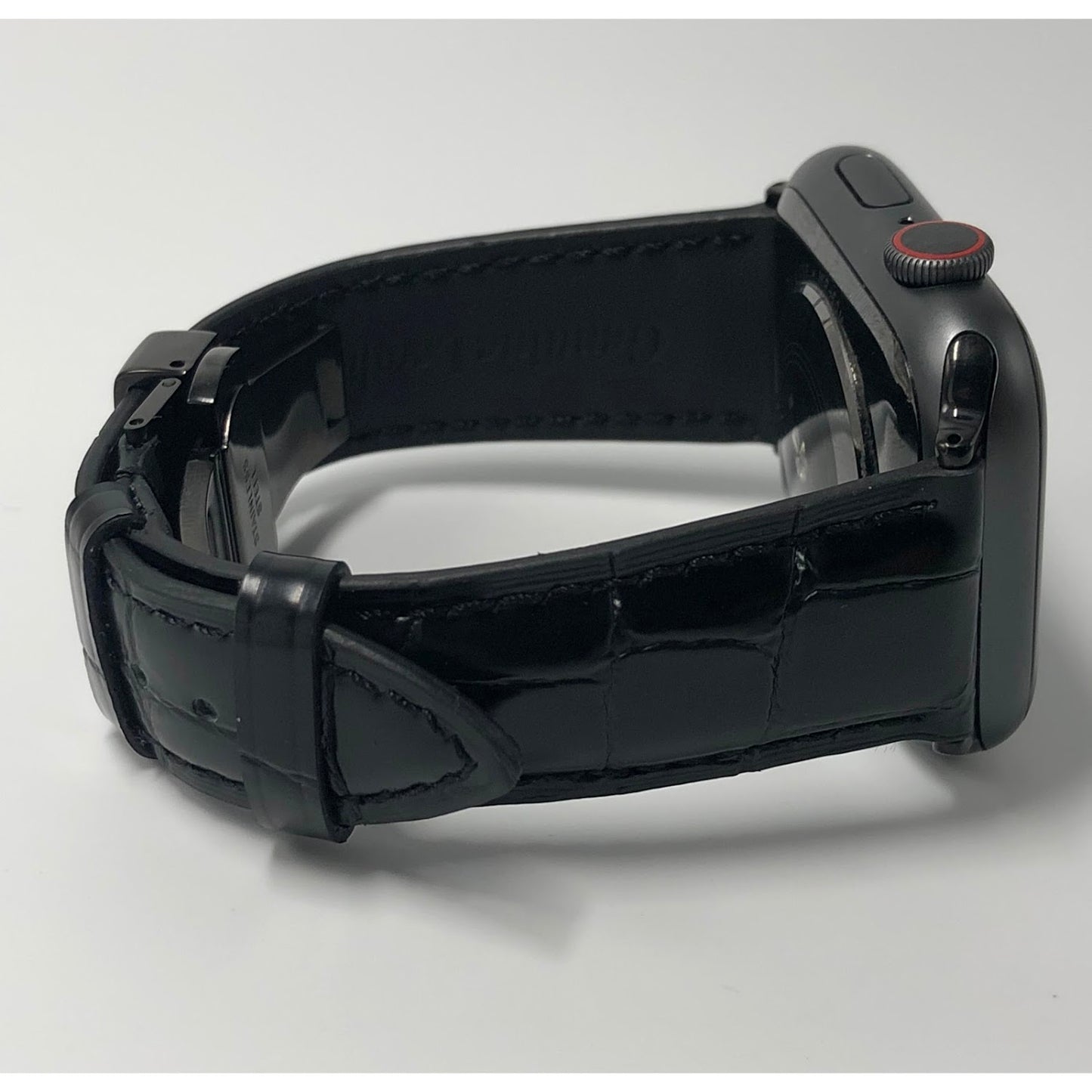 MClassic Crazy Horse Oil Leather Butterfly Buckle Strap (Black) 古典瘋馬油皮蝴蝶扣錶帶 (黑)