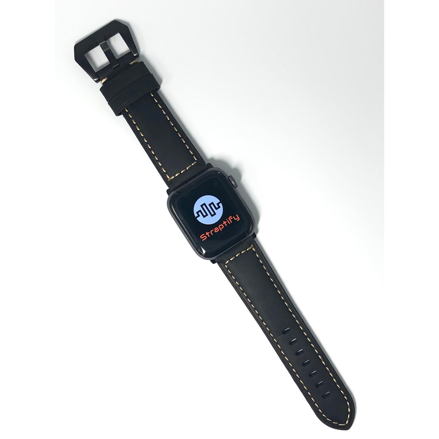Froested leather strap - black 磨砂面真皮錶带 - 黑色