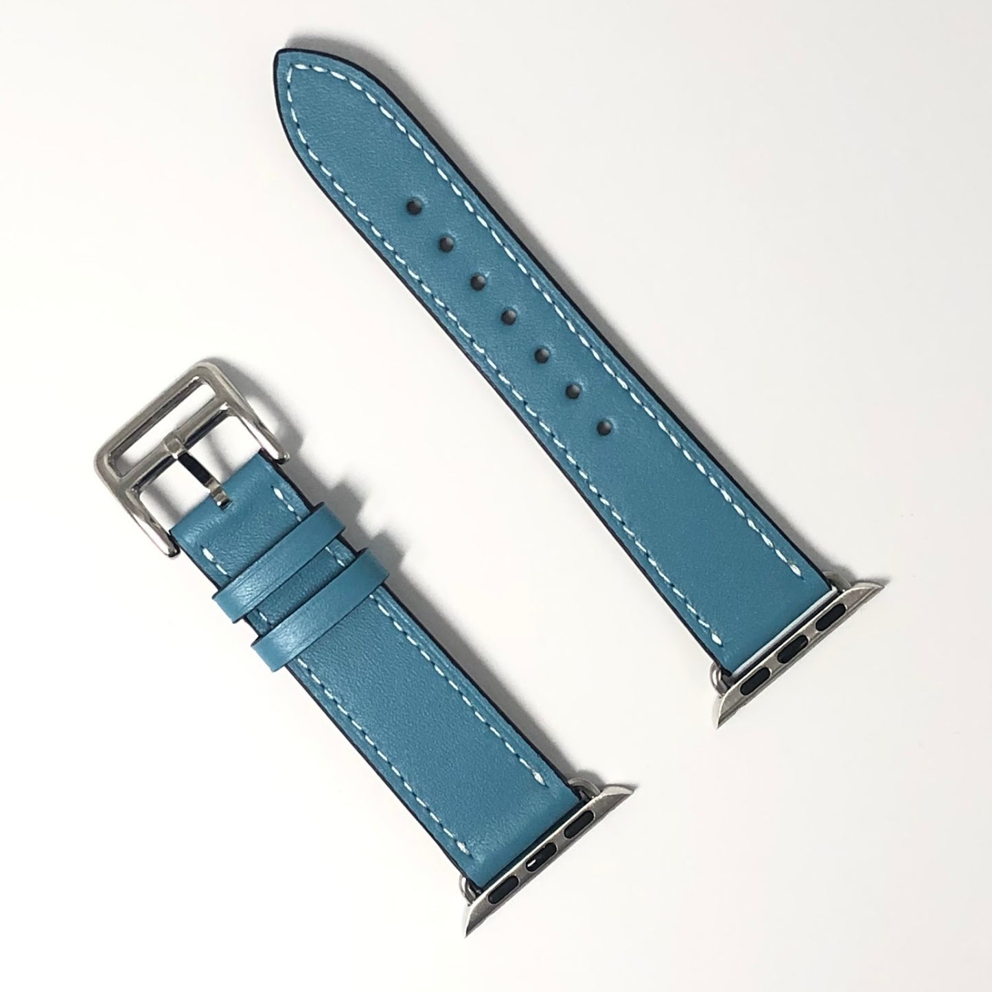 Single-loop leather strap - light blue 單圈真皮錶帶-淺藍色