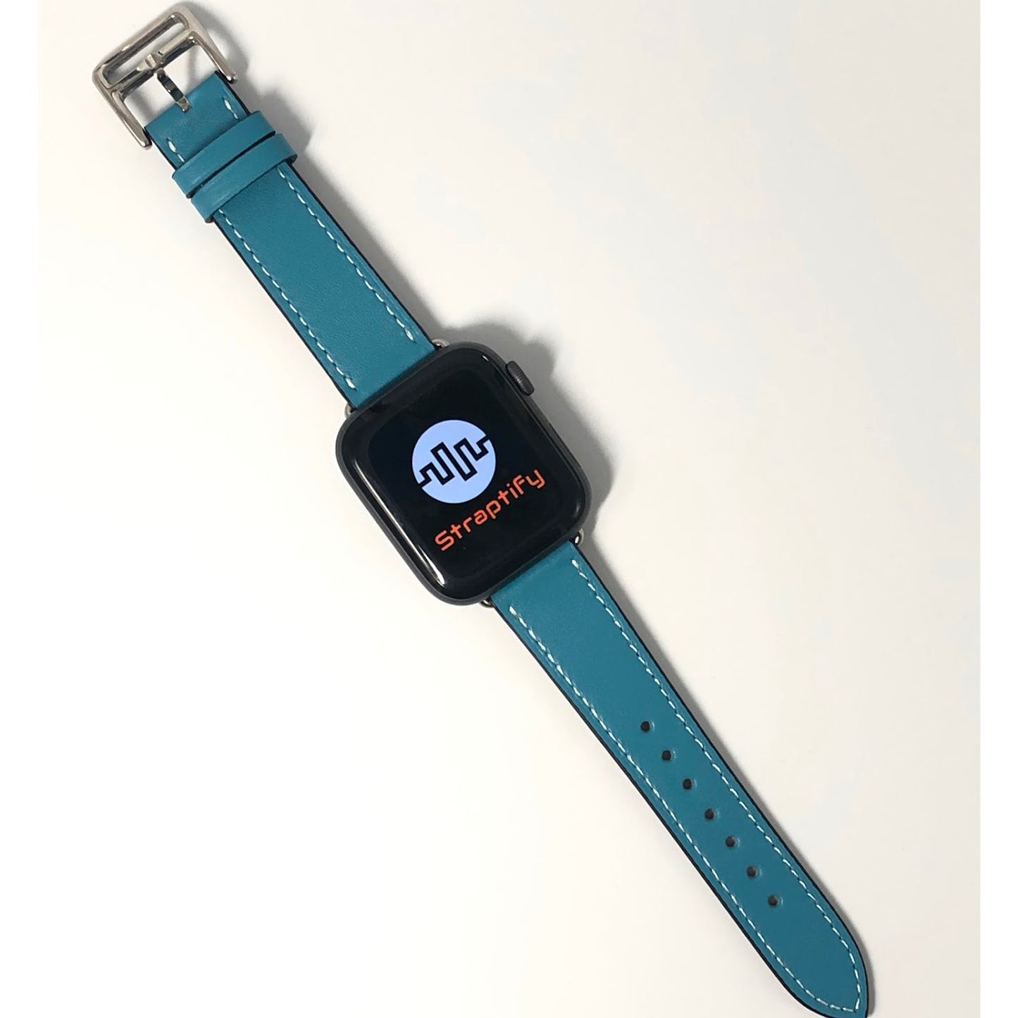 Single-loop leather strap - light blue 單圈真皮錶帶-淺藍色