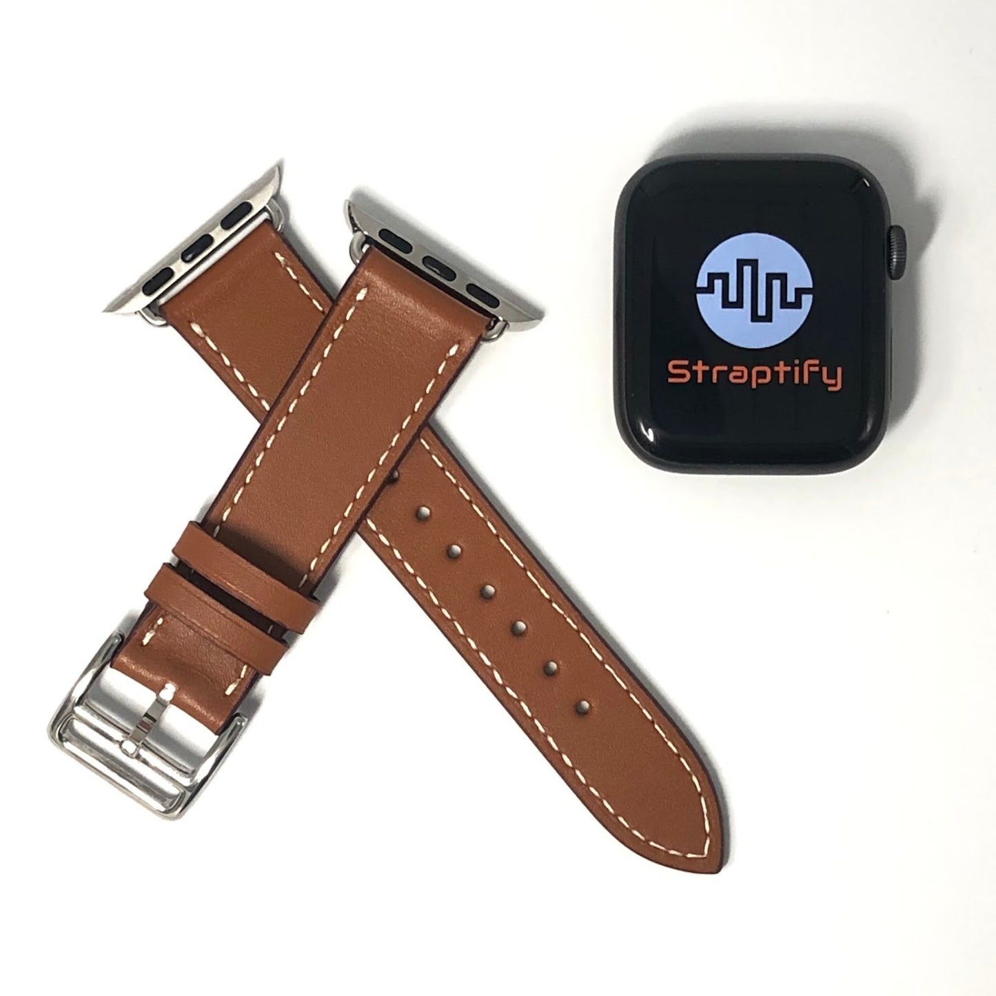 Single-loop leather strap - brown 單圈真皮錶帶-棕色
