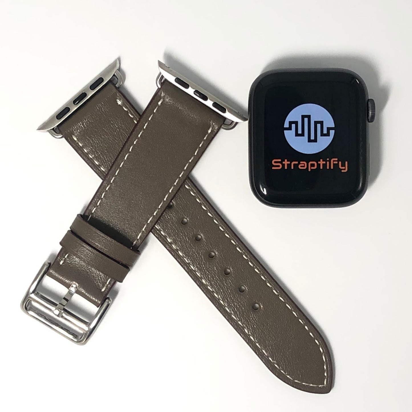 Single-loop leather strap - Gray 單圈真皮錶帶-灰色