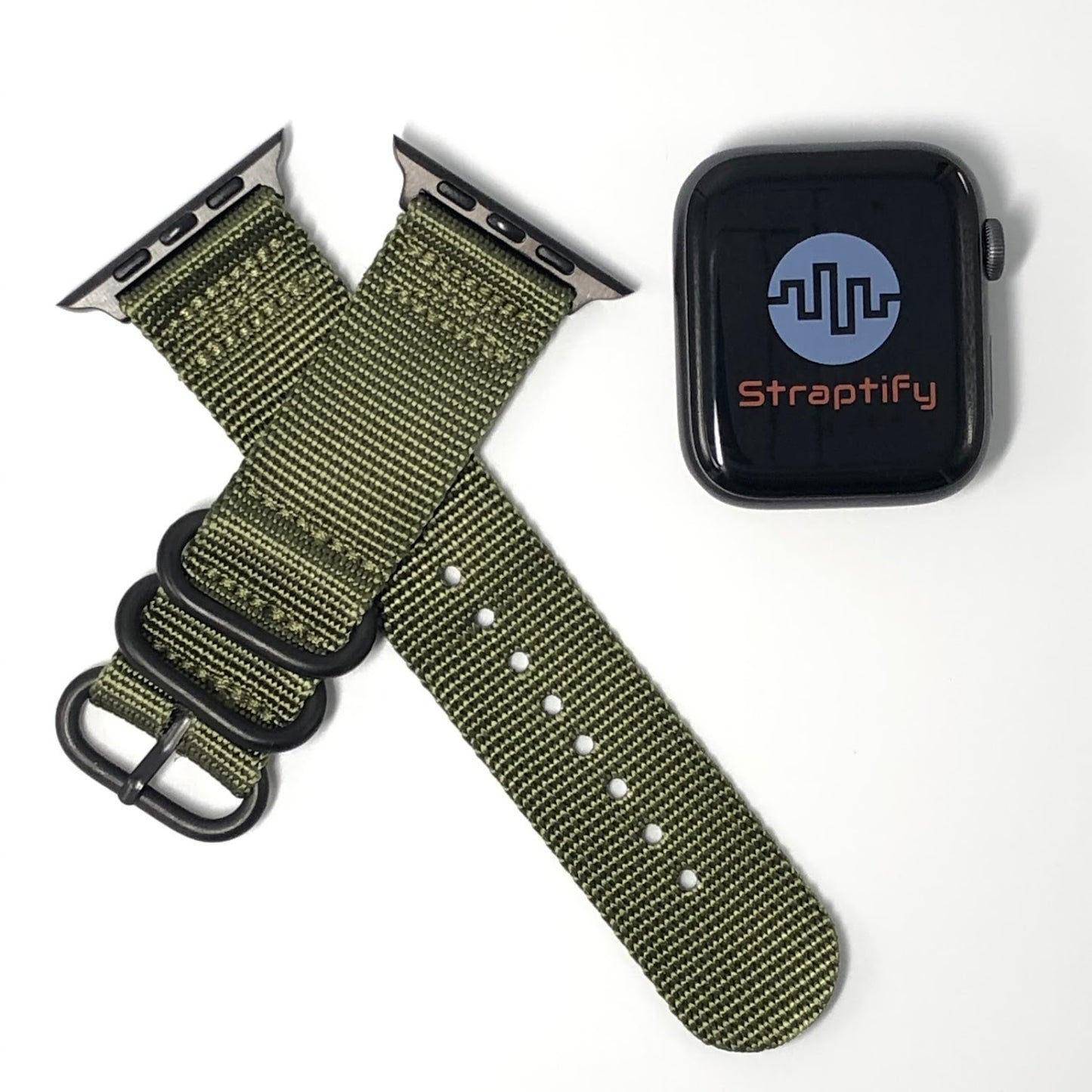 Nylon Apple Watch Strap - Army Green 尼龍蘋果錶帶 - 軍綠色