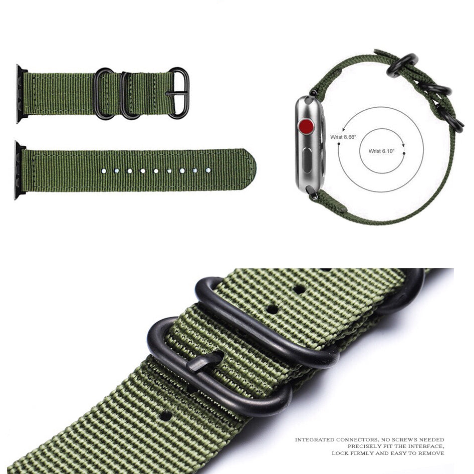 Nylon Apple Watch Strap - Army Green 尼龍蘋果錶帶 - 軍綠色