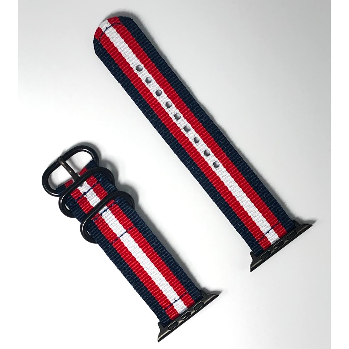 Nylon Apple Watch Strap - Blue Red White 尼龍蘋果錶帶 - 藍紅白色