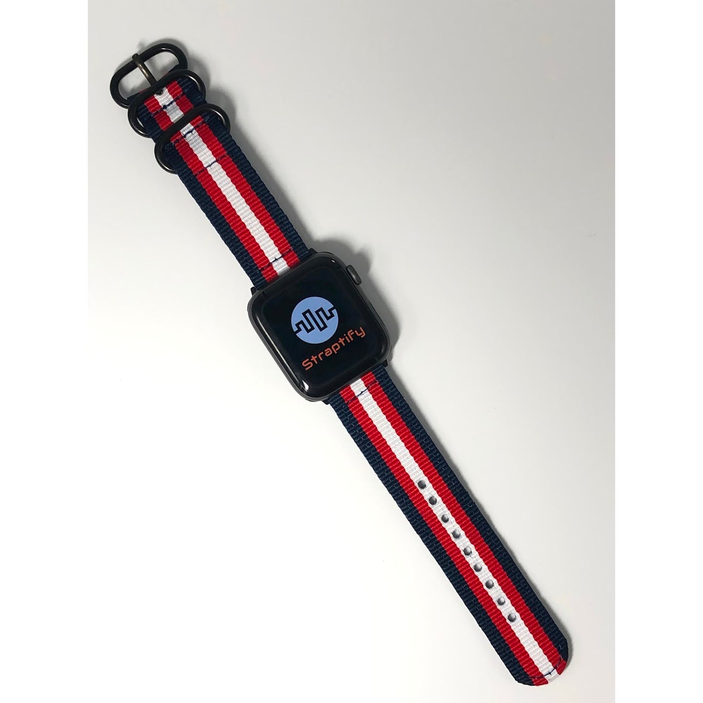 Nylon Apple Watch Strap - Blue Red White 尼龍蘋果錶帶 - 藍紅白色